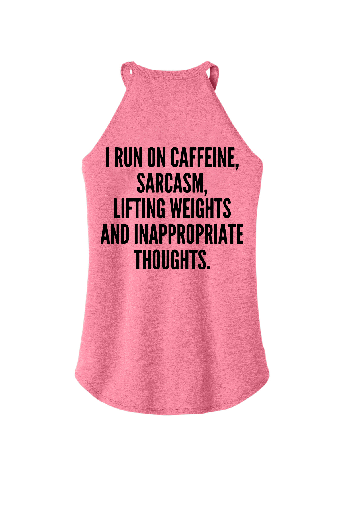 I Run On Caffeine, Sarcasm, Lifting Weights And Inappropriate Thoughts Printed Women's Yoga Tank Tops-traneing