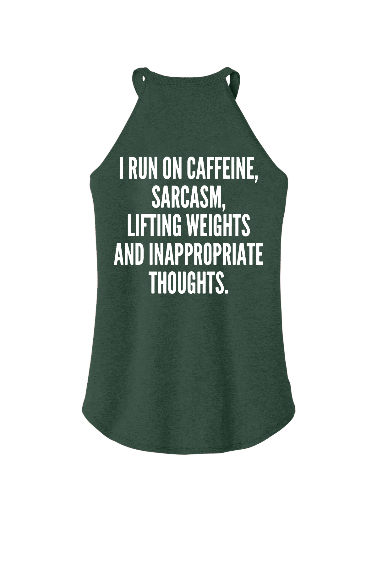 I Run On Caffeine, Sarcasm, Lifting Weights And Inappropriate Thoughts Printed Women's Yoga Tank Tops-traneing
