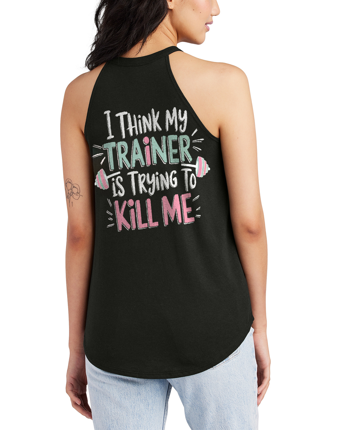 I Think My Trainer Is Trying To Kill Me Printed Women's Yoga Tank Tops-traneing