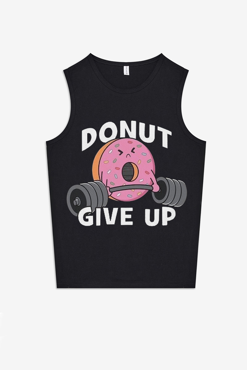 Donut Give Up Printed Women's Vest-traneing