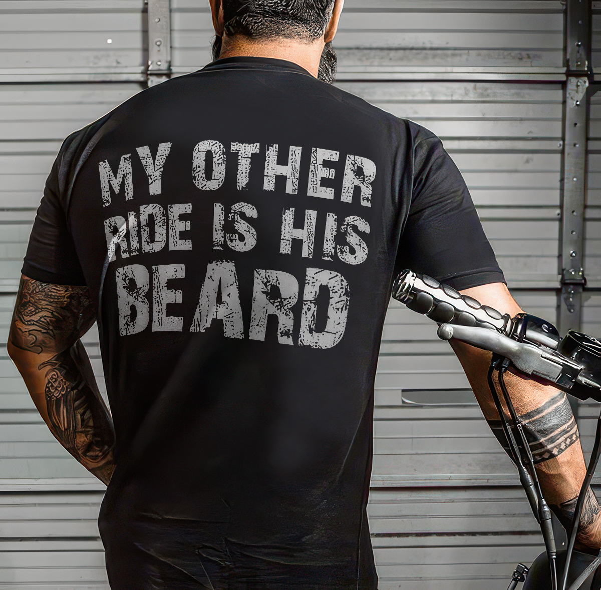 My Other Ride Is His Beard Printed Men's T-shirt-traneing