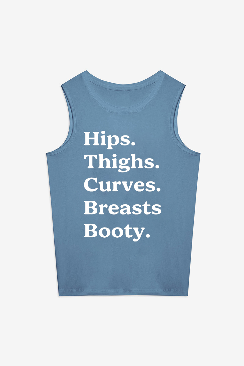 Hips Thighs Curves Breasts Booty Printed Women's Vest-traneing
