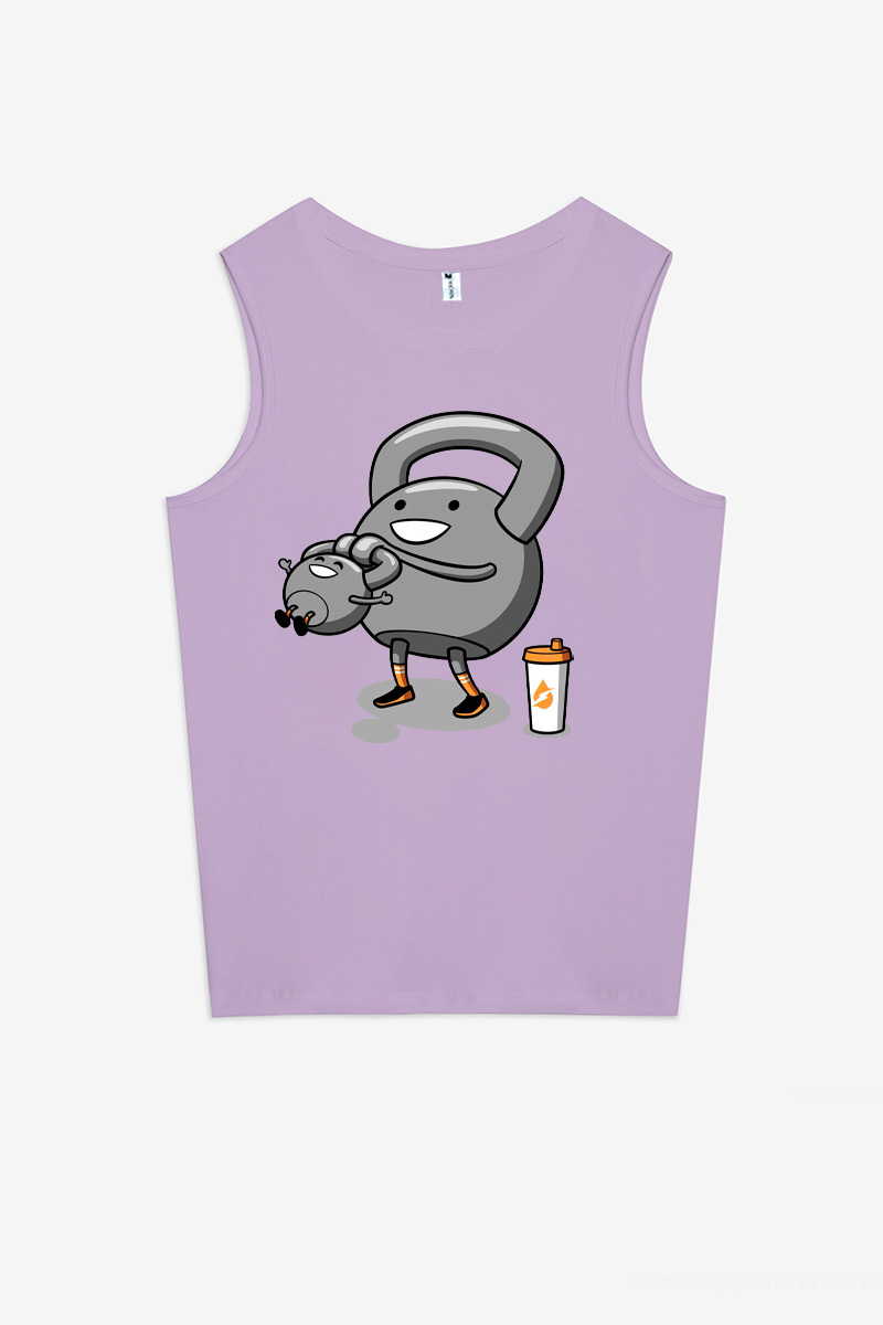 Funny Barbell Printed Women's Vest-traneing