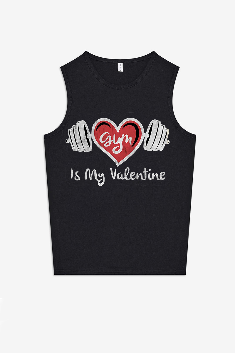 Gym Is My Valentine Printed Women's Vest-traneing