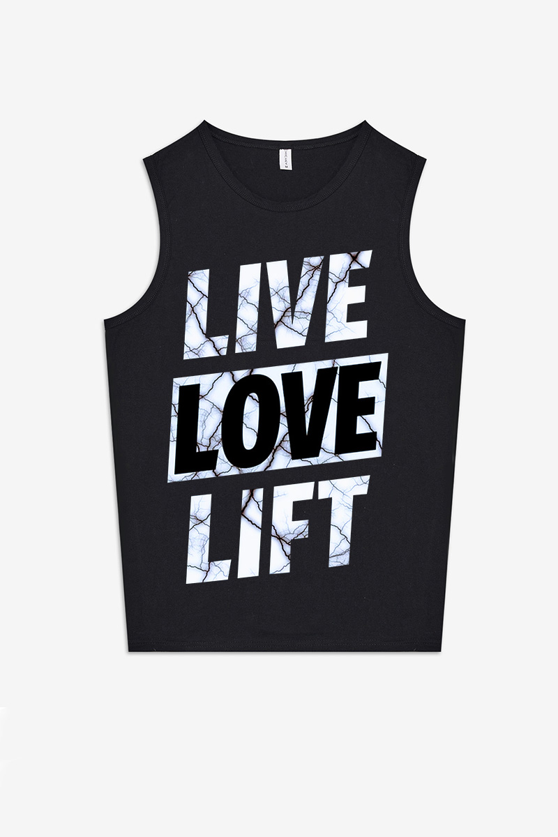 Live Love Lift Printed Women's Vest-traneing