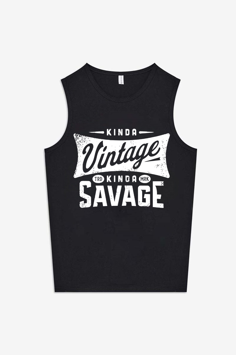 Kinda Vintage Kinda Savage Printed Women's Vest-traneing