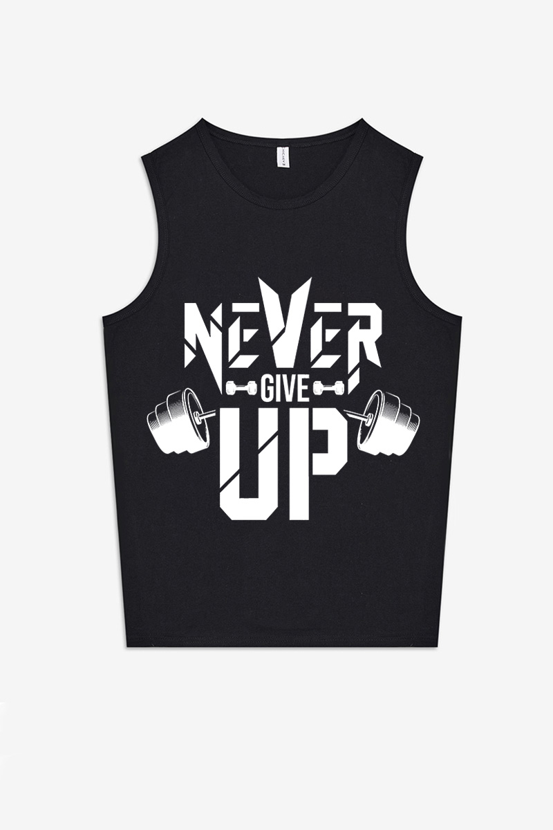 Never Give Up Printed Women's Vest-traneing