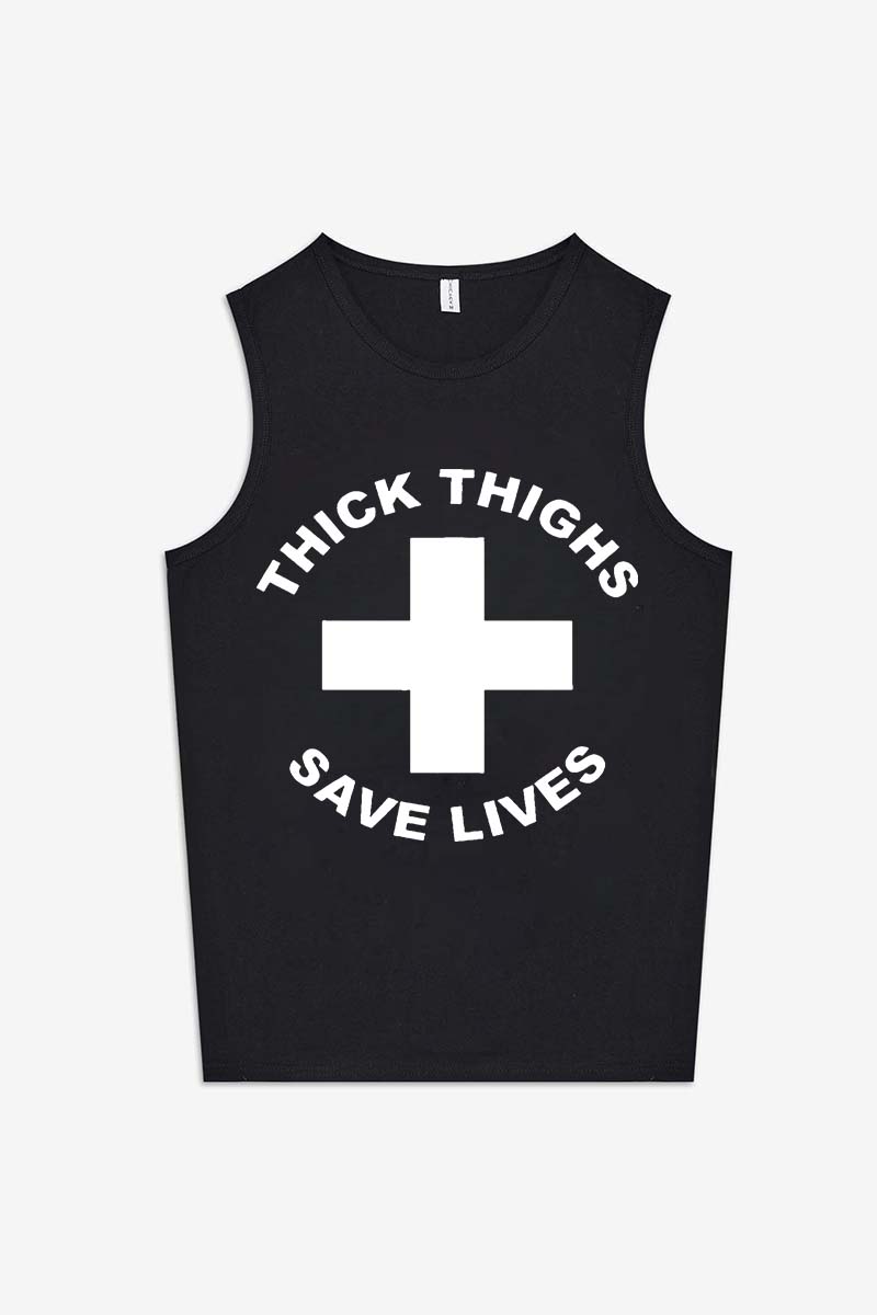 Thick Thighs Save Lives Printed Women's Vest Image - 2