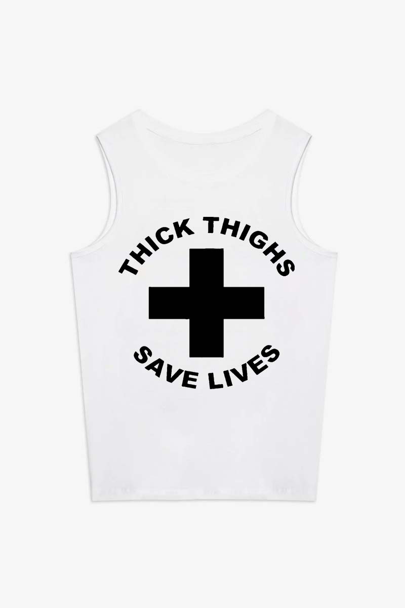 Thick Thighs Save Lives Printed Women's Vest Image - 3