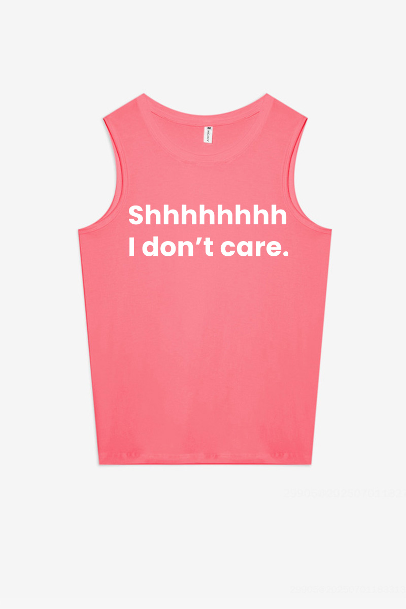 Shhhhhhhh I Don't Care Printed Women's Vest-traneing