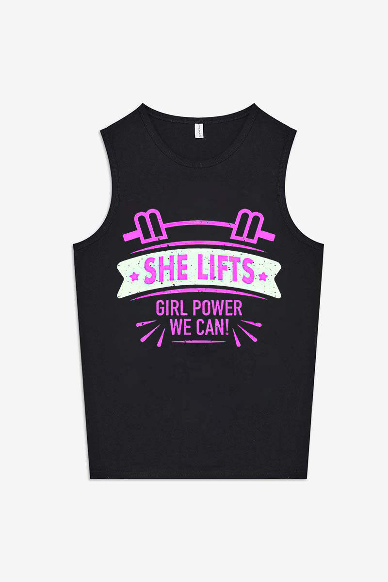 She Lifts Girl Power We Can! Printed Women's Vest-traneing