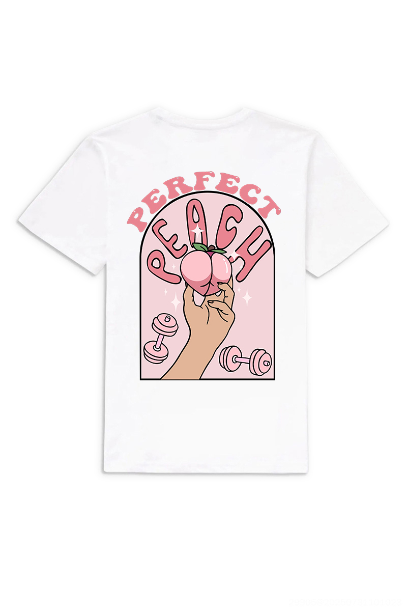 Perfect Peach Printed Women's T-shirt-traneing