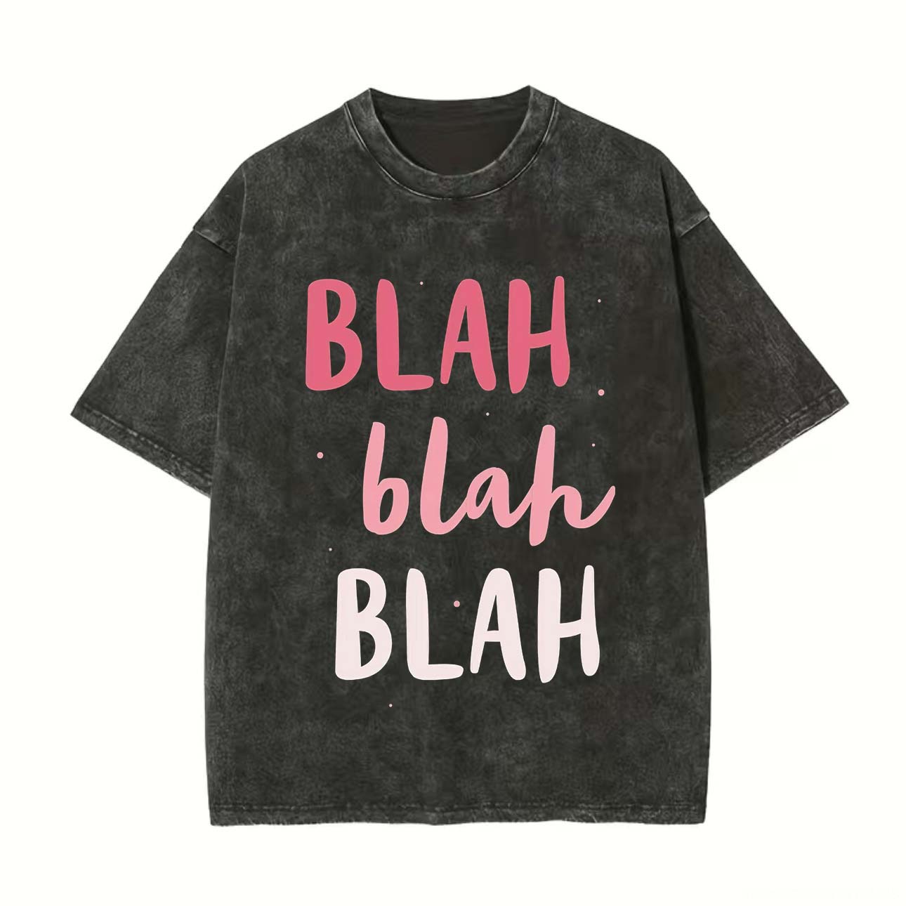 Blah Blah Blah Printed Unisex Washed T-Shirt-traneing