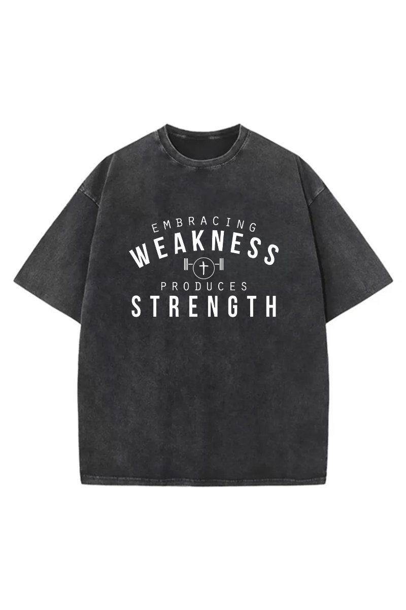 Embracing Weakness Products Strength Printed Unisex Washed T-Shirt-traneing
