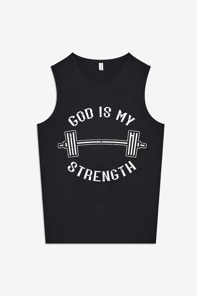 God Is My Strength Printed Women's Vest-traneing