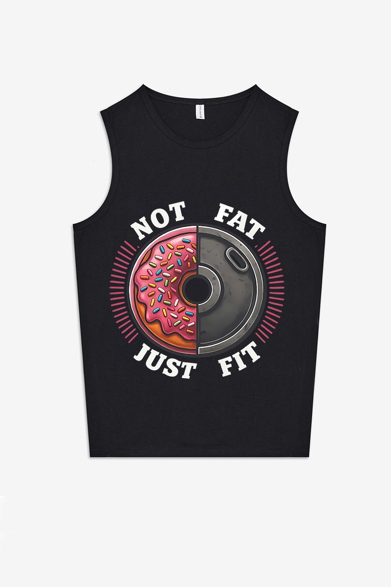 Not Fat Just Fit Printed Women's Vest-traneing