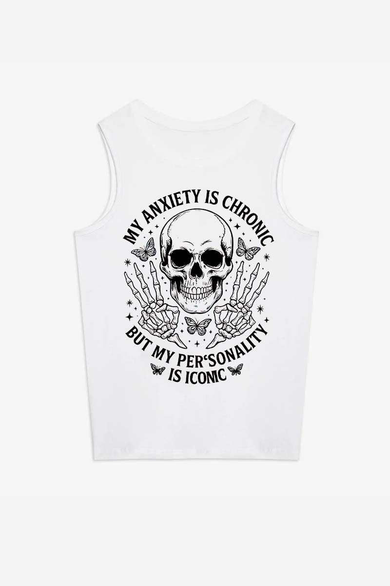 My Anxiety Is Chronic Printed Women's Vest-traneing