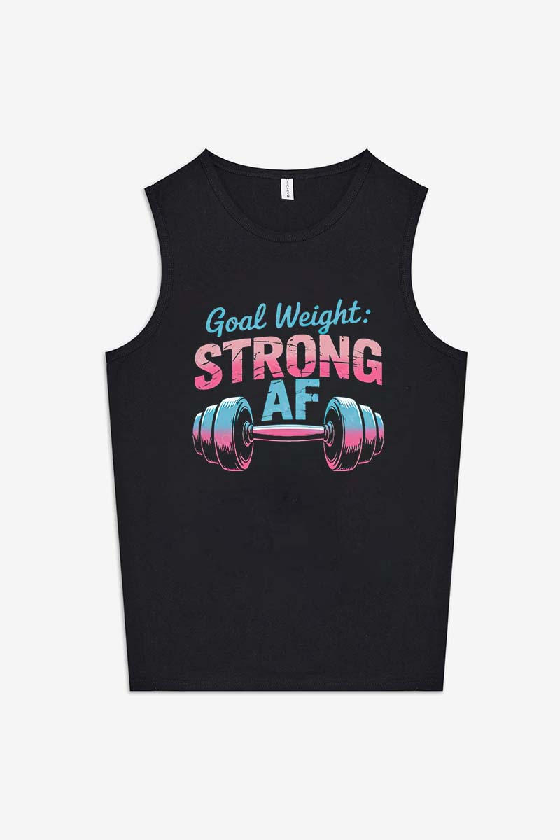 Goal Weight: Strong Af Printed Women's Vest-traneing