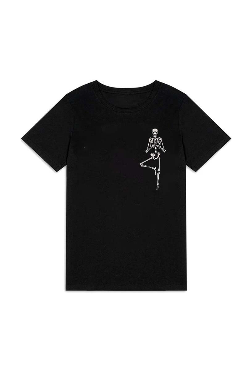 Set Of Skeleton Poses Printed Women's T-shirt-traneing