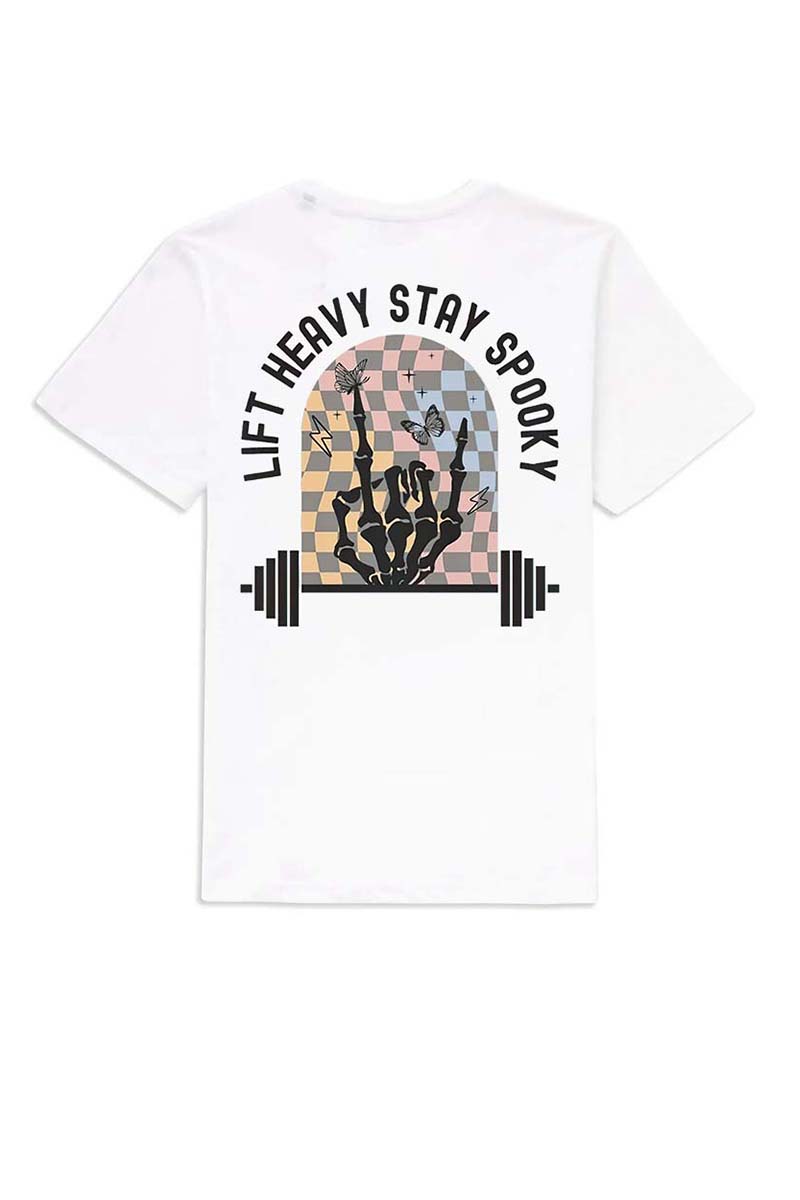 Lift Heavy Stay Spooky Printed Women's T-shirt-traneing