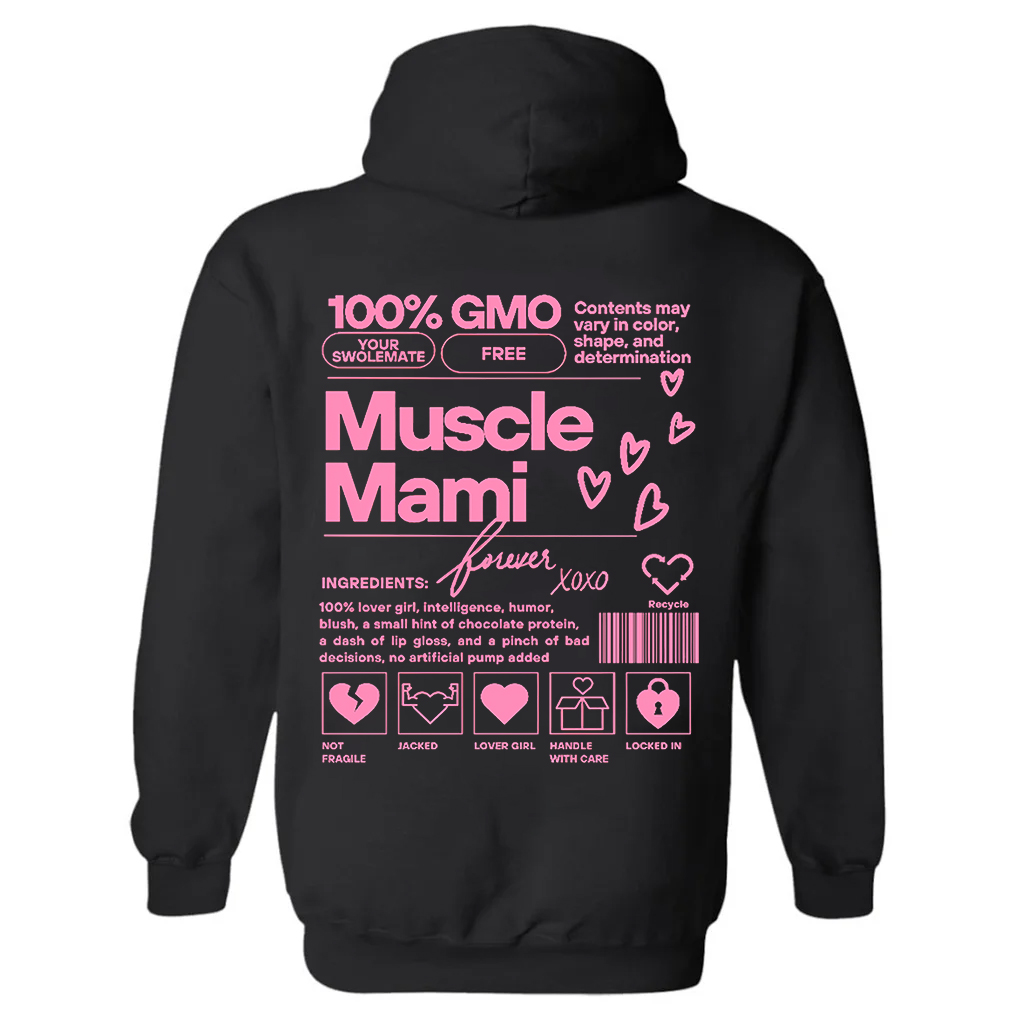 Muscle Mami Printed Women's Hoodie-traneing