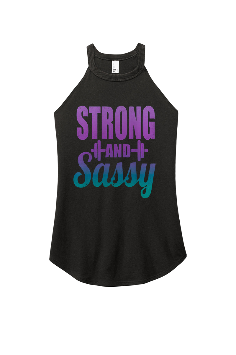Strong And Sassy Printed Women's Yoga Tank Tops-traneing