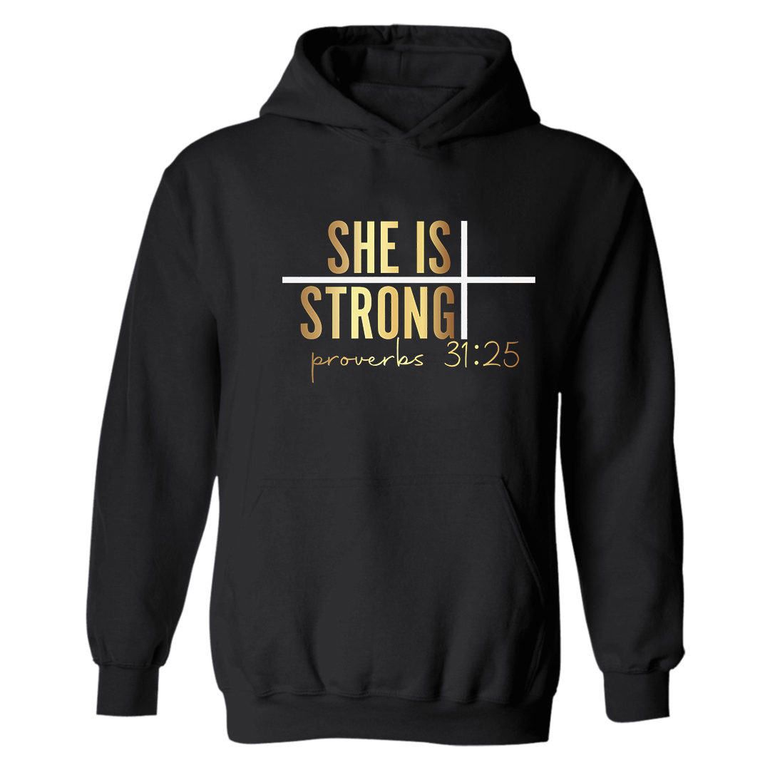 She Is Strong Printed Women's Hoodie