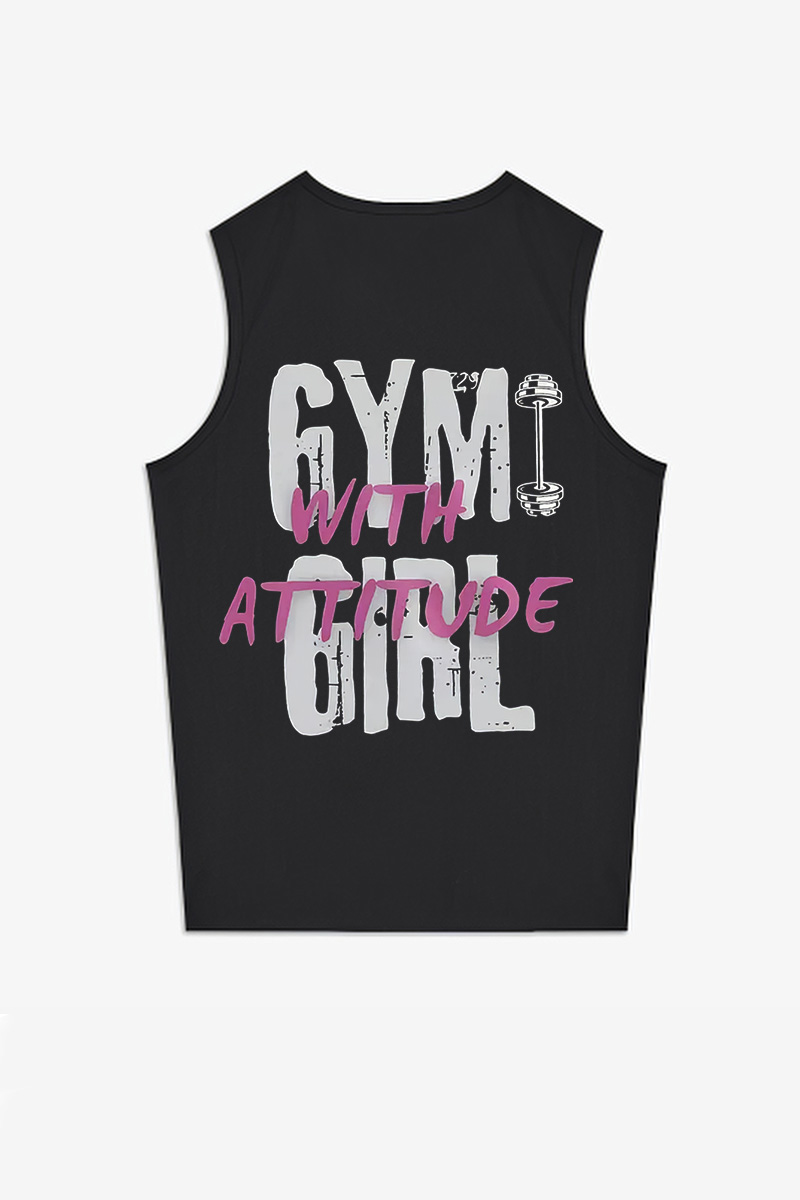 Gym With Attitude Girl Printed Women's Vest-traneing