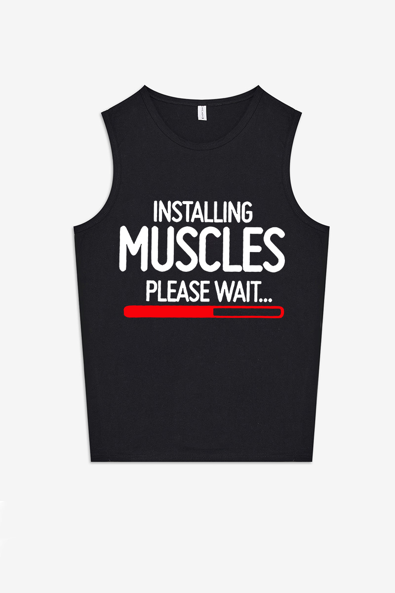 Installing Muscles Please Wait Printed Women's Vest-traneing