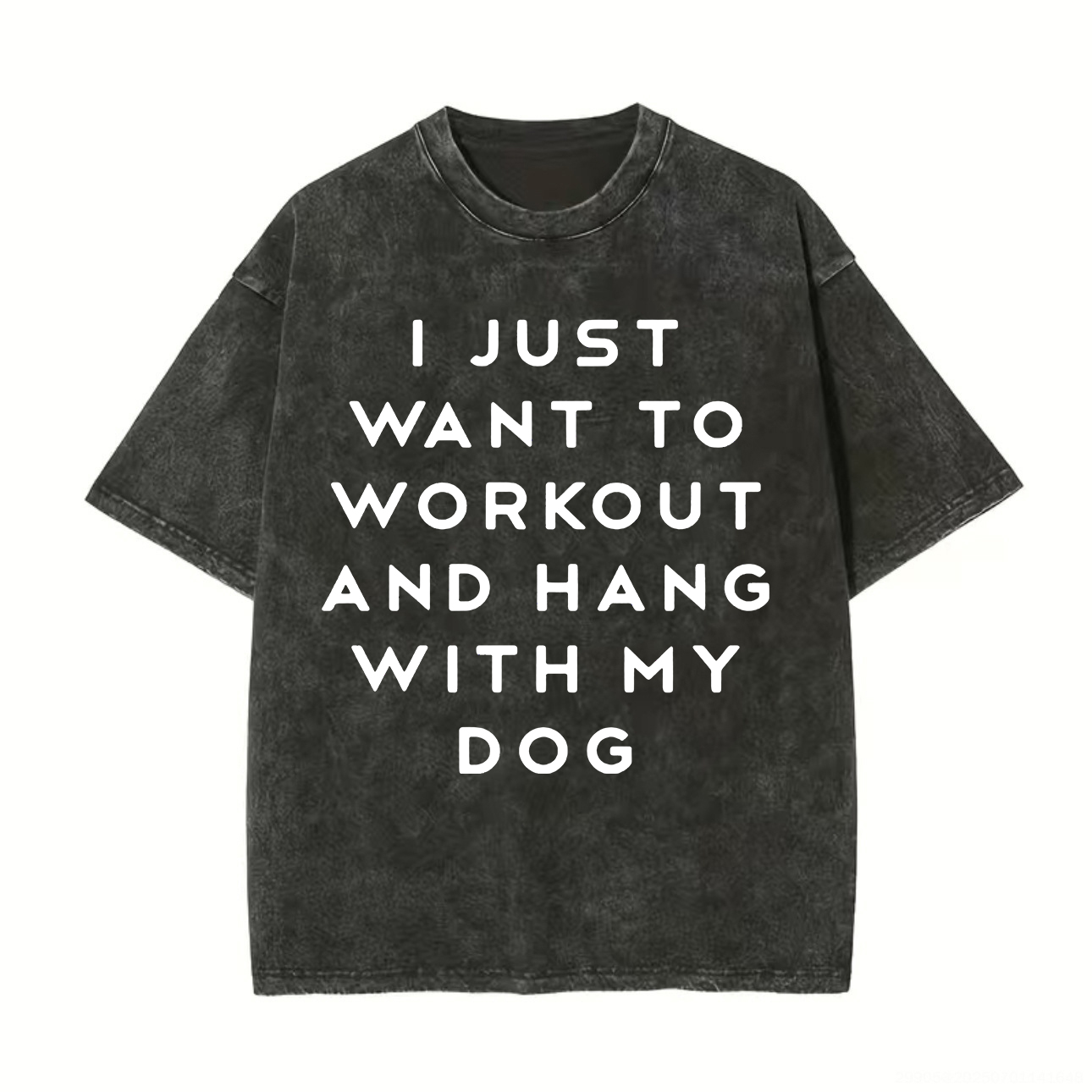 I Just Want To Workout  And Hang With My Dog Printed Unisex Washed T-Shirt-traneing