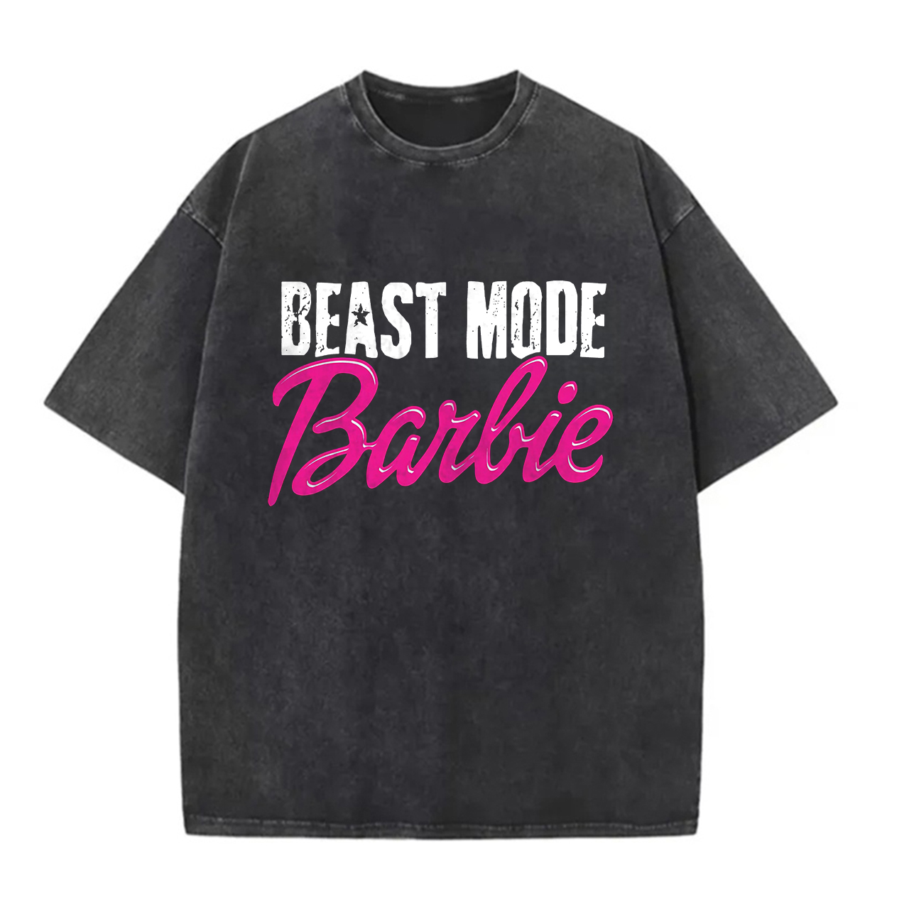 Beast Mode Barbie Printed Unisex Washed T-Shirt-traneing