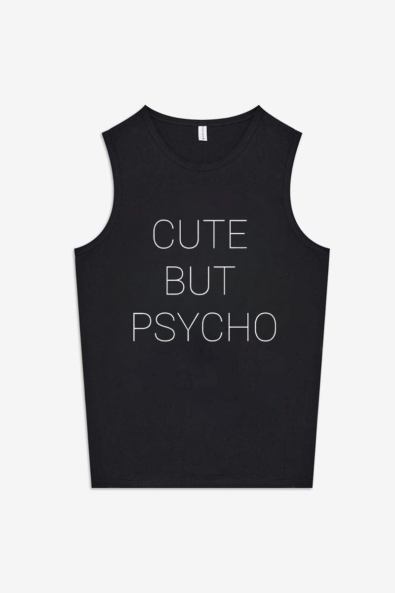 Cute But Psycho Printed Women's Vest-traneing