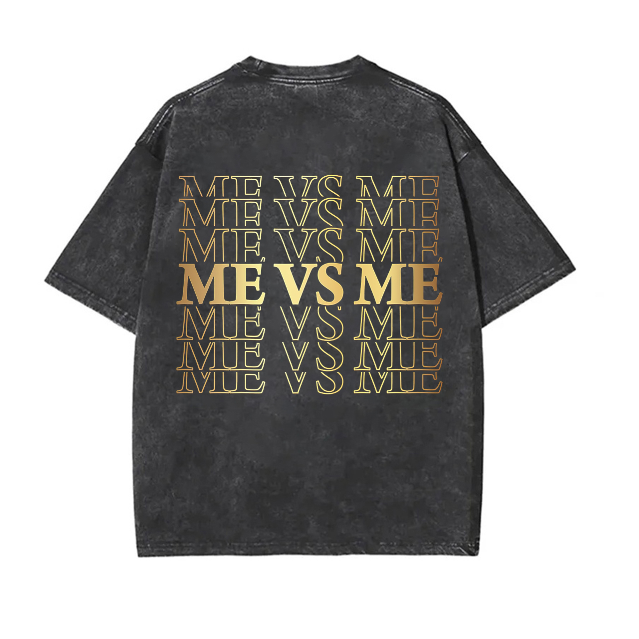 Me Vs Me Printed Unisex Washed T-Shirt-traneing