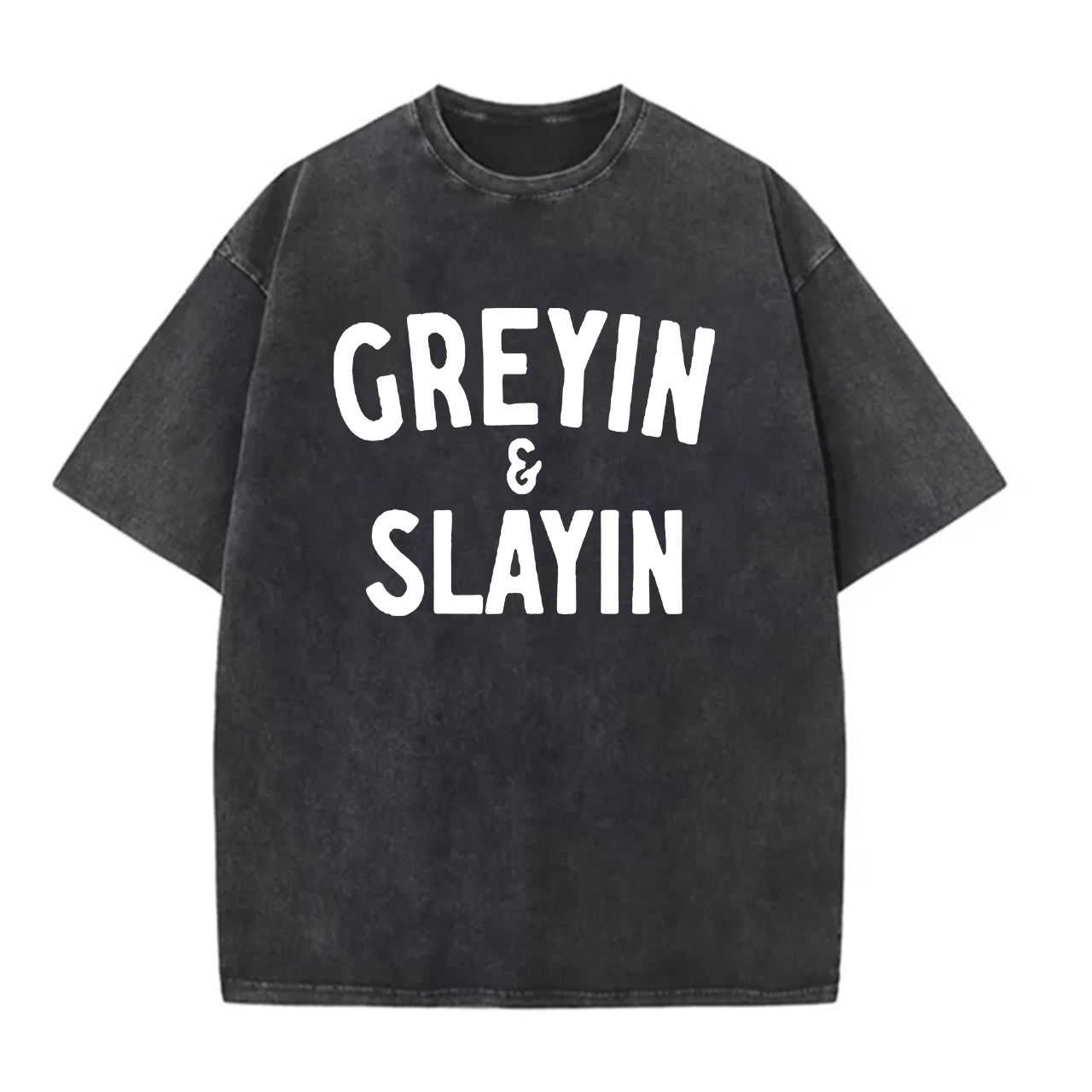 Greyin & Slayin Printed Oversize Washed T-Shirt Image - 1