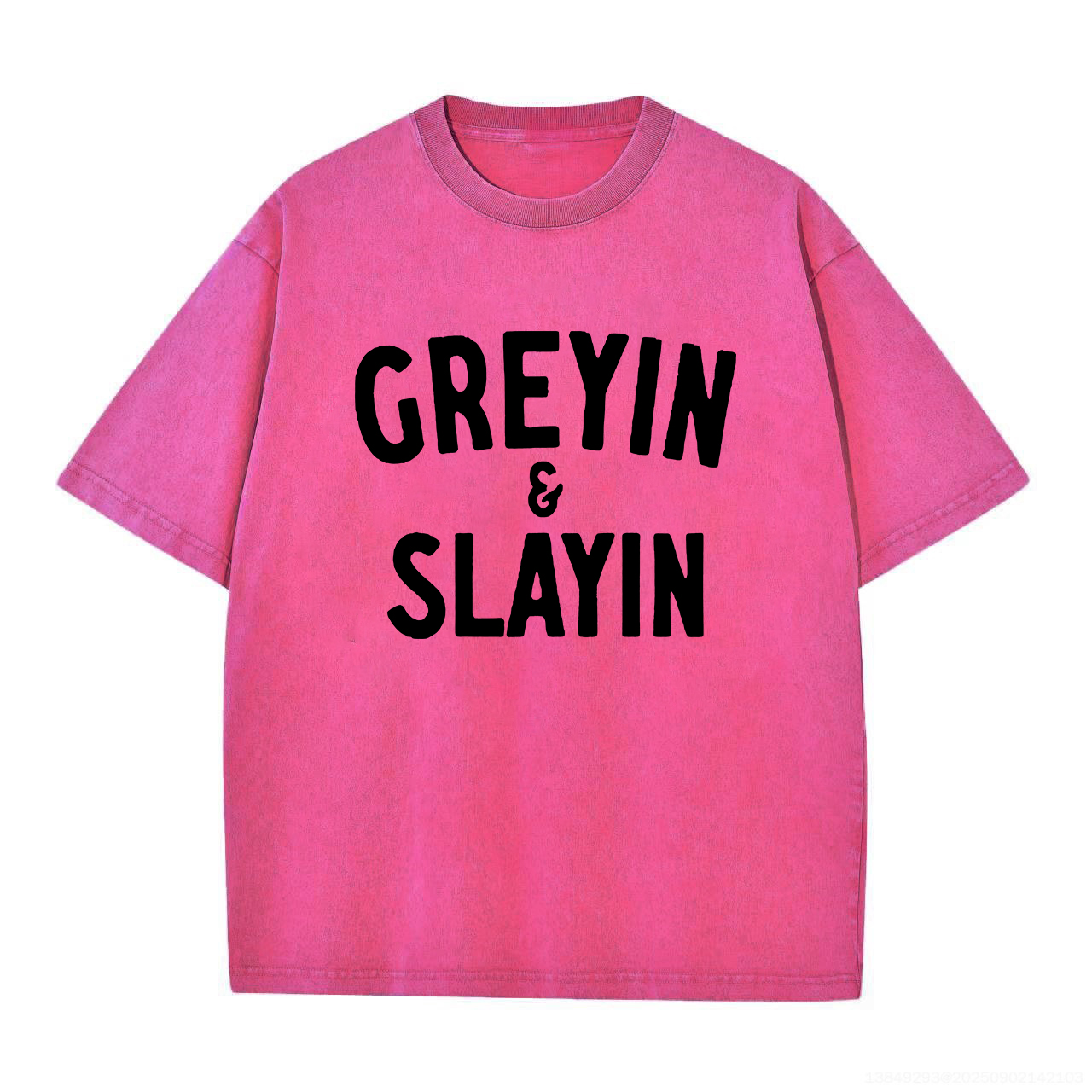 Greyin & Slayin Printed Oversize Washed T-Shirt Image - 2