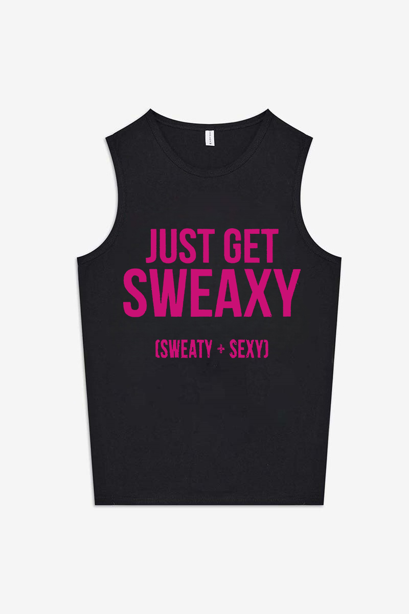 Just Get Sweaty Printed Women's Vest-traneing