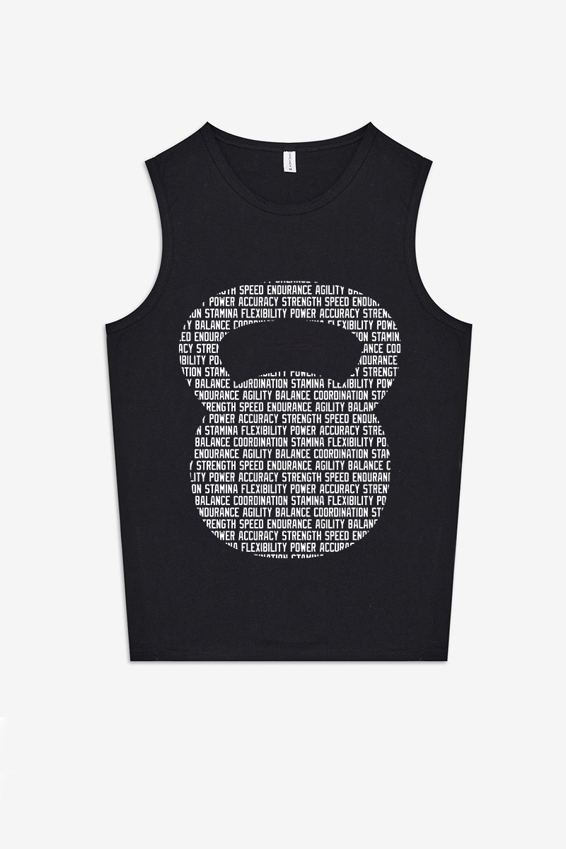 Kettlebell Printed Women's Vest-traneing