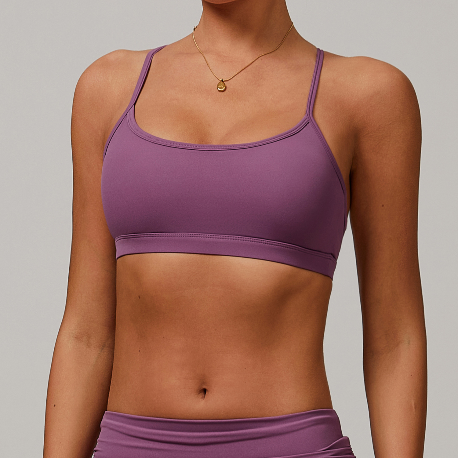Solid Color Tight-Fitting Yoga Vest-traneing
