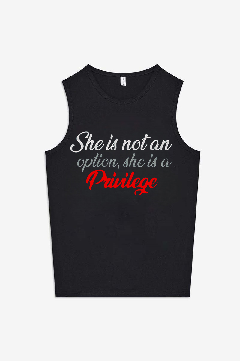 She Is Not An Option, She Is A Priority Printed Women's Vest-traneing