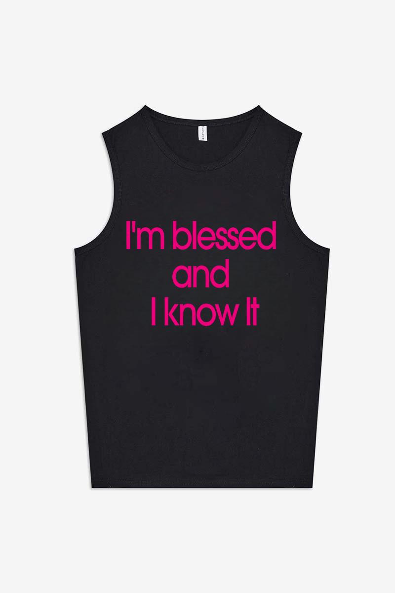 I'm Blessed And I Know It Printed Women's Vest-traneing
