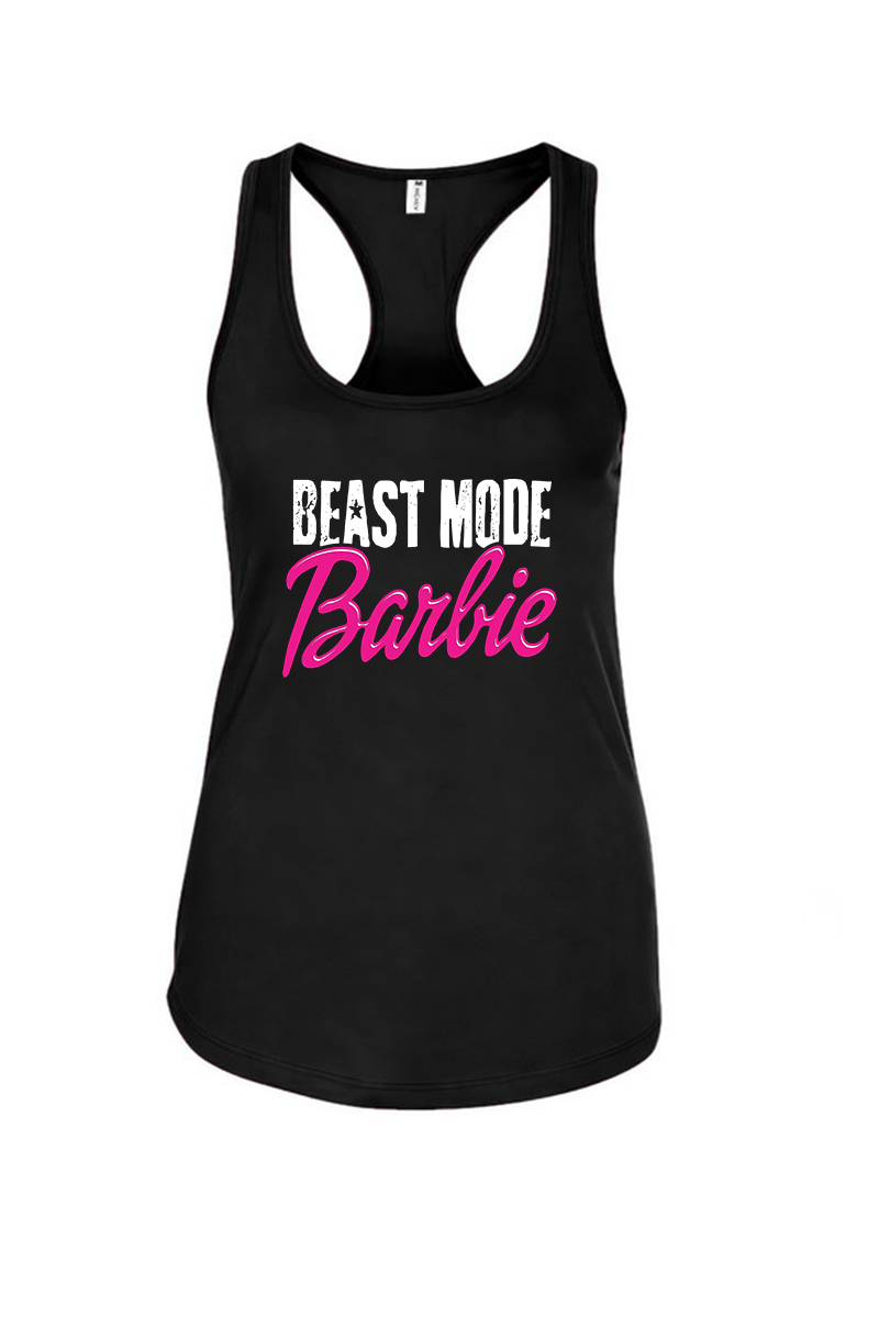 Best Mode Barbie Printed Racerback Tank Tops-traneing