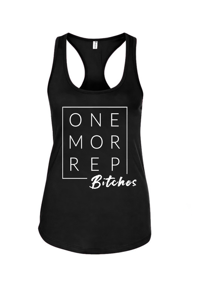 One More Rep Printed Racerback Tank Tops-traneing