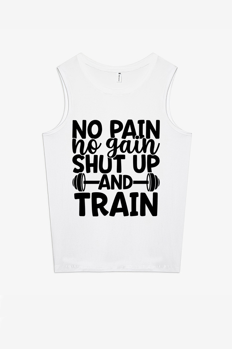 No Pain No Gain Printed Women's Vest-traneing