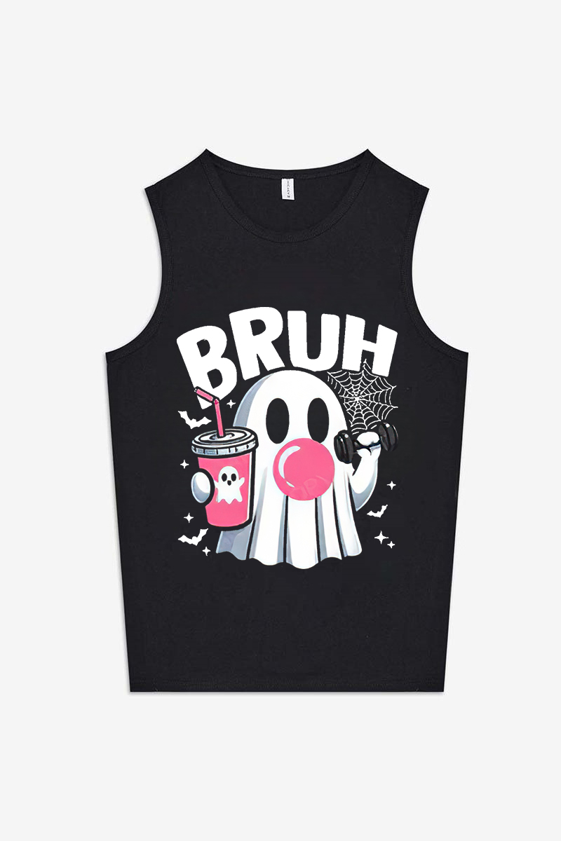 Bruh Ghost Printed Women's Vest-traneing