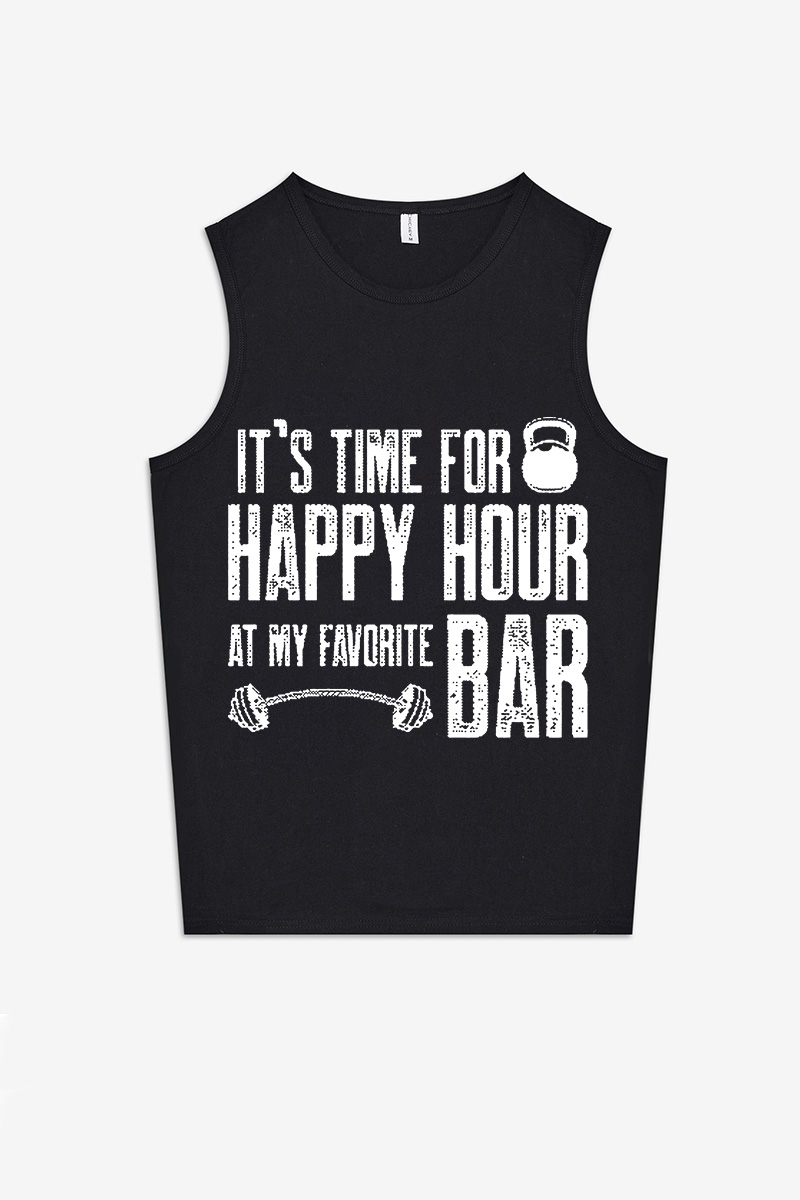 It's Time For Happy Hour Printed Women's Vest-traneing