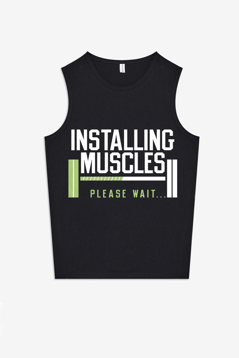 Installing Muscles Printed Women's Vest-traneing