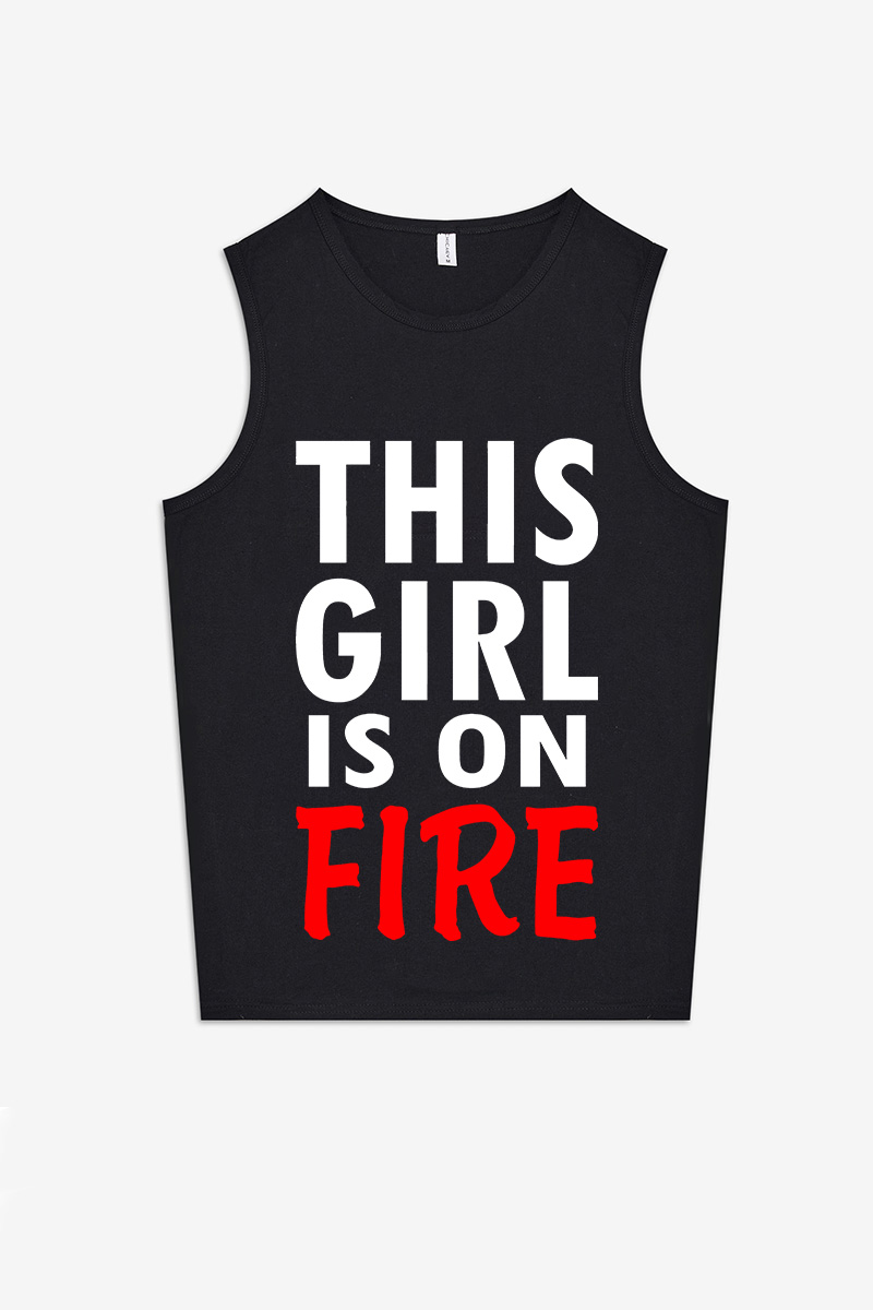 This Girl Is On Fire Printed Women's Vest-traneing
