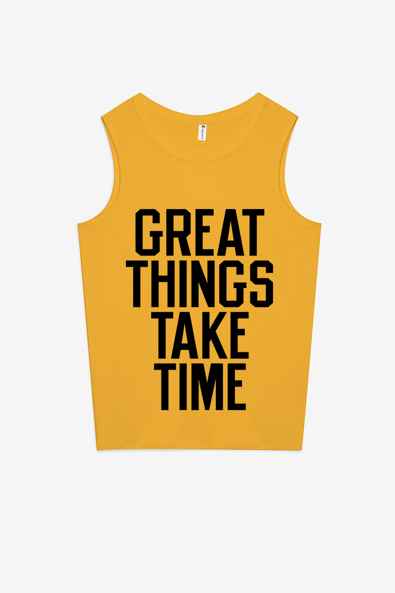 Great Things Take Time Printed Women's Vest-traneing