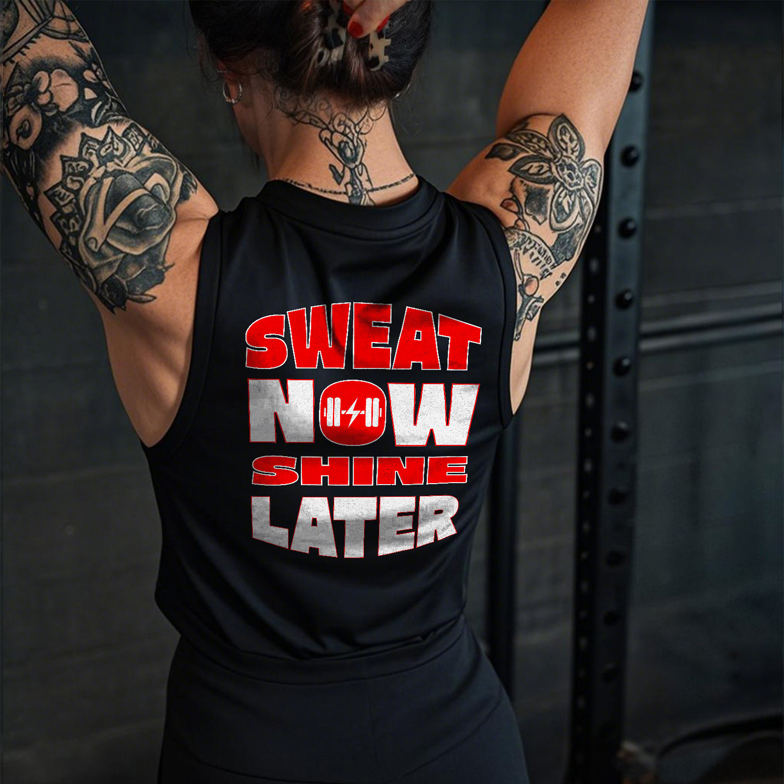 Sweat Now Shine Later Printed Women's Vest-traneing
