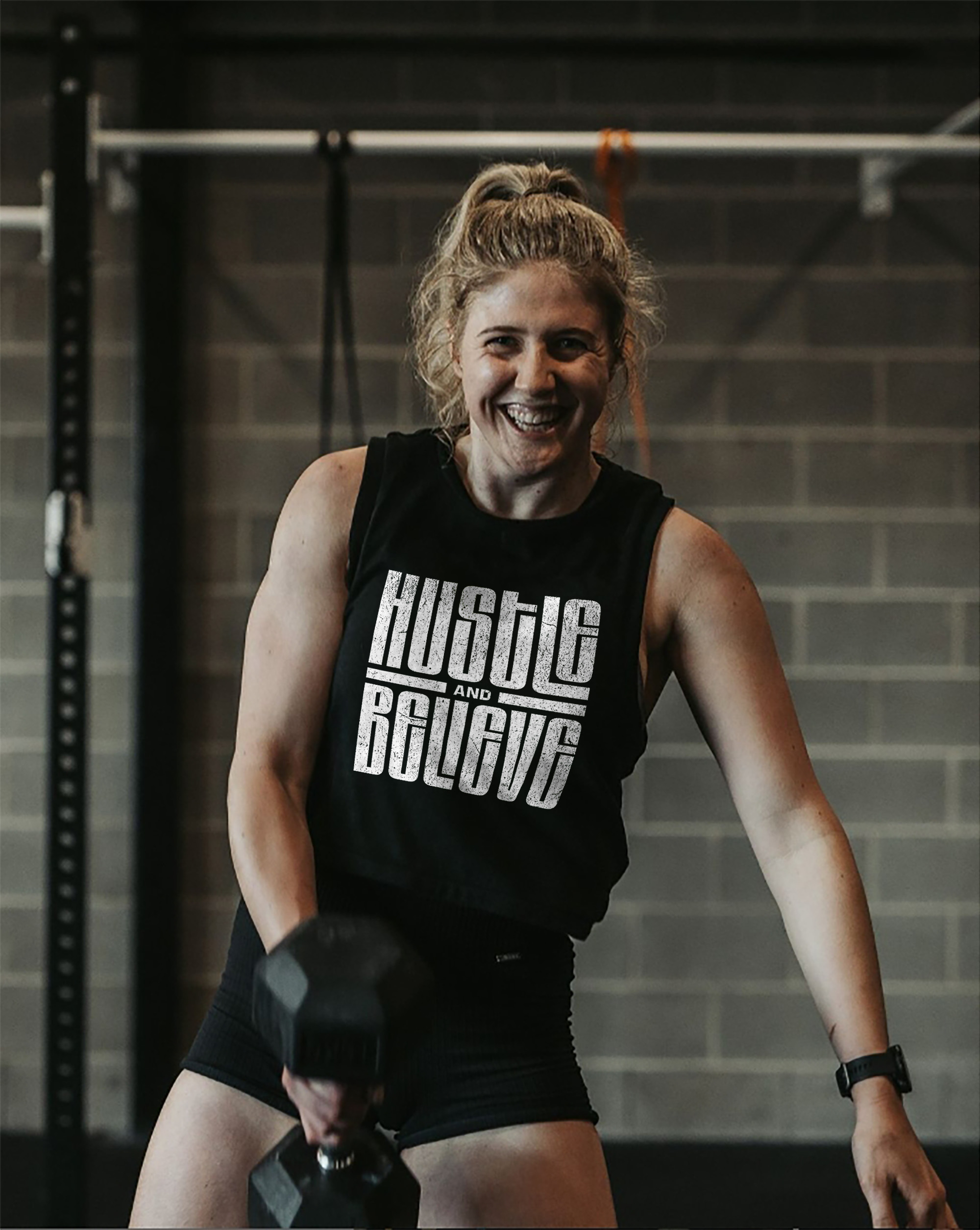 Hustle And Believe Printed Women's Vest-traneing